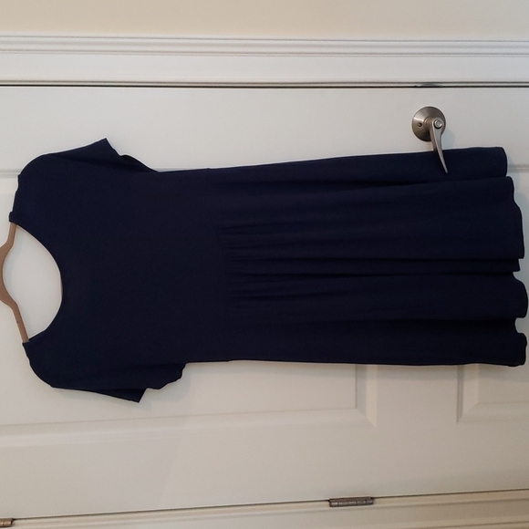 Pinkblush Maternity V-Neck Short Sleeved Dress Navy Blue - Size 2XL - Picture 2 of 8